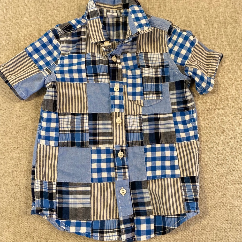 Gap madras patch work shirt